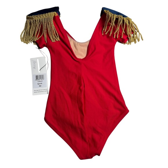 NWT Wear Moi Coralie Majorette Leotard, Red, Size 4/6 years - Picture 2 of 11